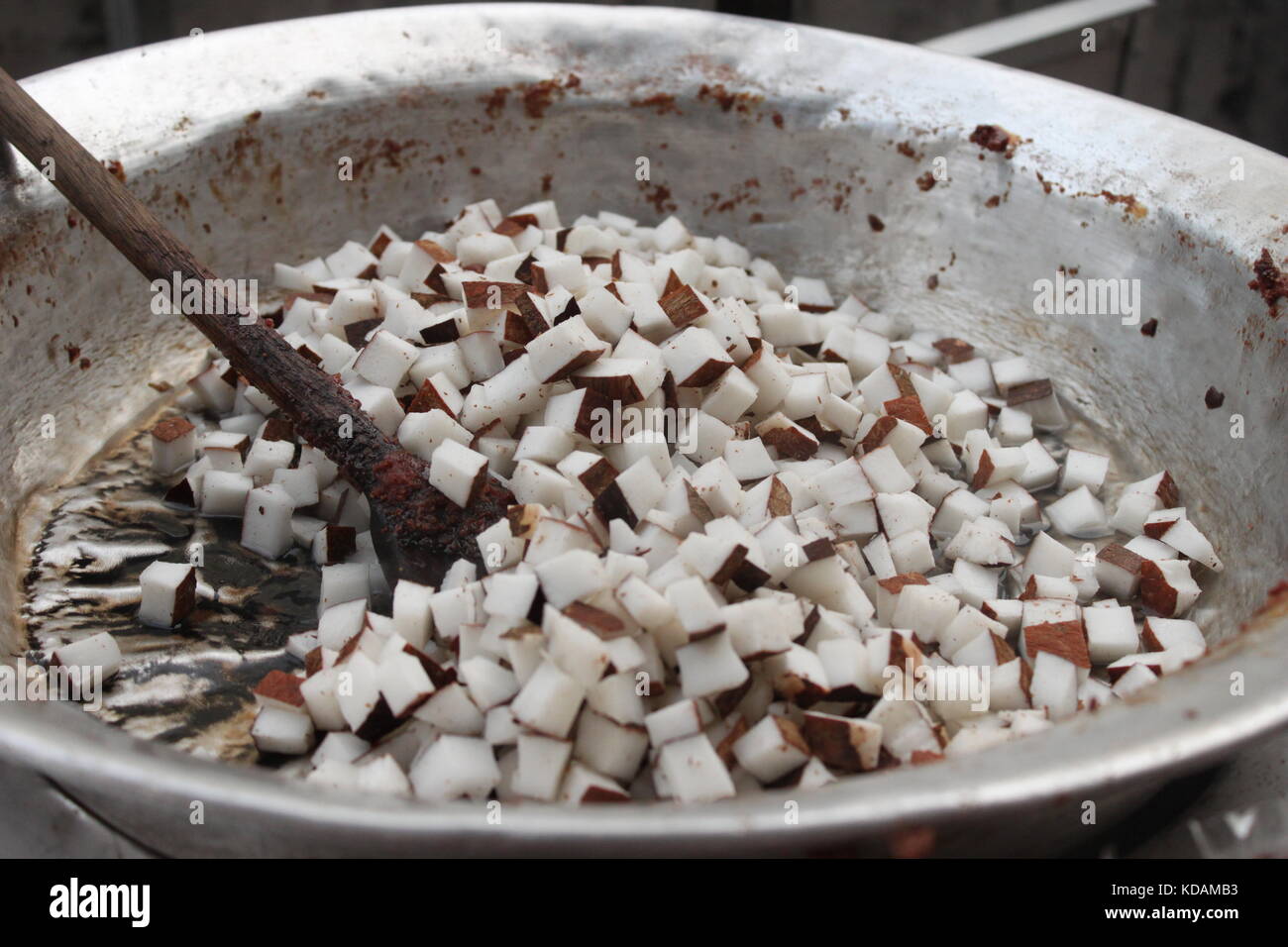 Rivestite di zucchero di cocco, brasiliano cibo di strada Foto Stock