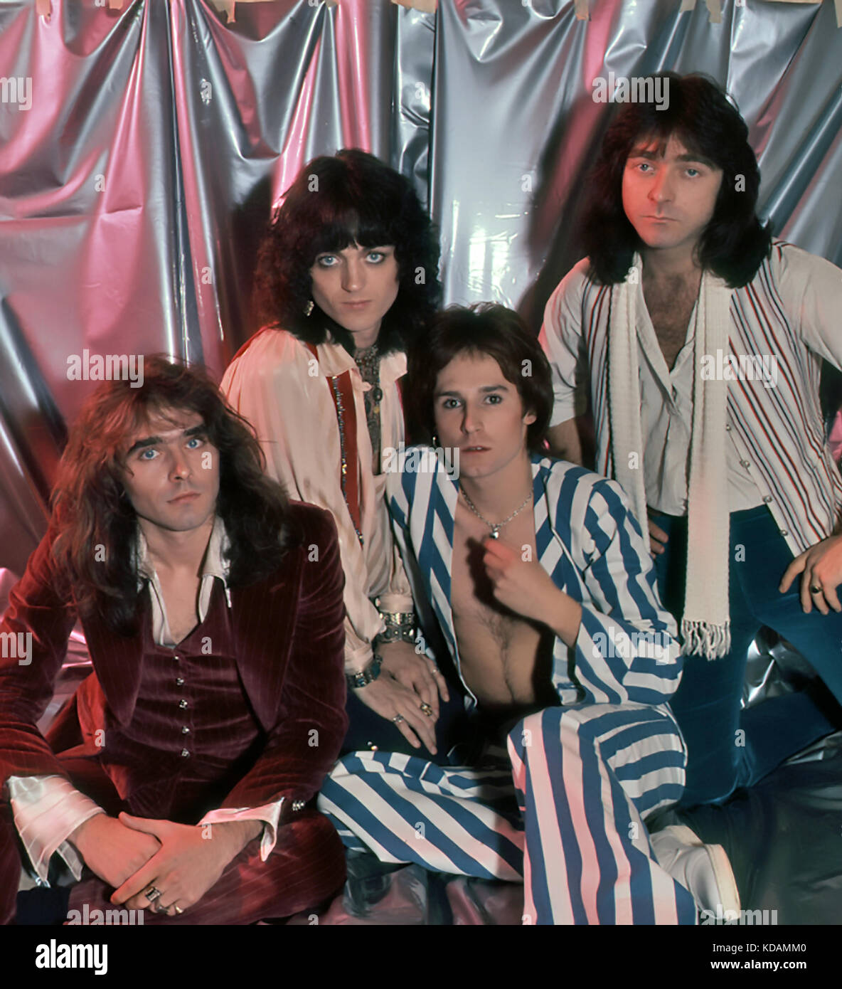 Il gruppo rock britannico BABYS nel 1977. Da Sinistra: Wally Stocker, Michael Corby, John Waite, Tony Brock Foto Stock