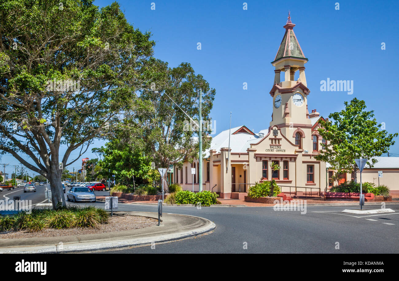 Australia, Nuovo Galles del Sud, nel nord della regione dei fiumi, Ballina, vista del vecchio Ballina Post Office del 1889, ora la casa corte e a una stazione di polizia. Foto Stock