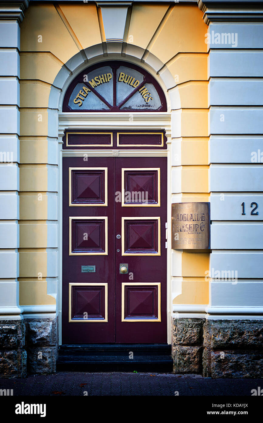 Il vecchio portale ad arco di pietra arenaria edificio patrimonio Fremantle Australia occidentale Foto Stock