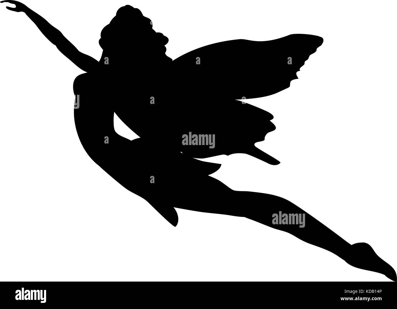 Silhouette di fairy fairytale fantasy magico. illustrazione vettoriale. Illustrazione Vettoriale