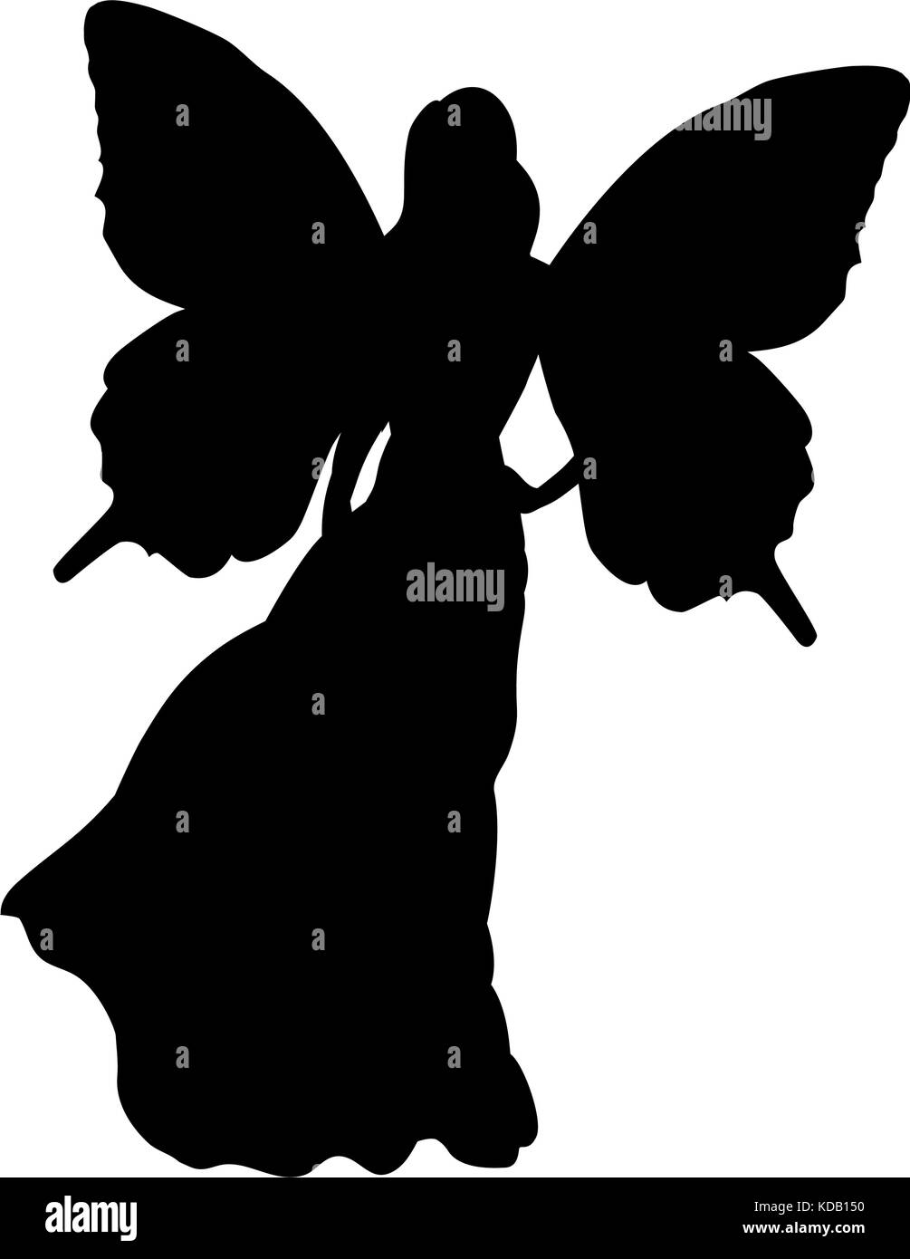 Silhouette di fairy fairytale fantasy magico. illustrazione vettoriale. Illustrazione Vettoriale