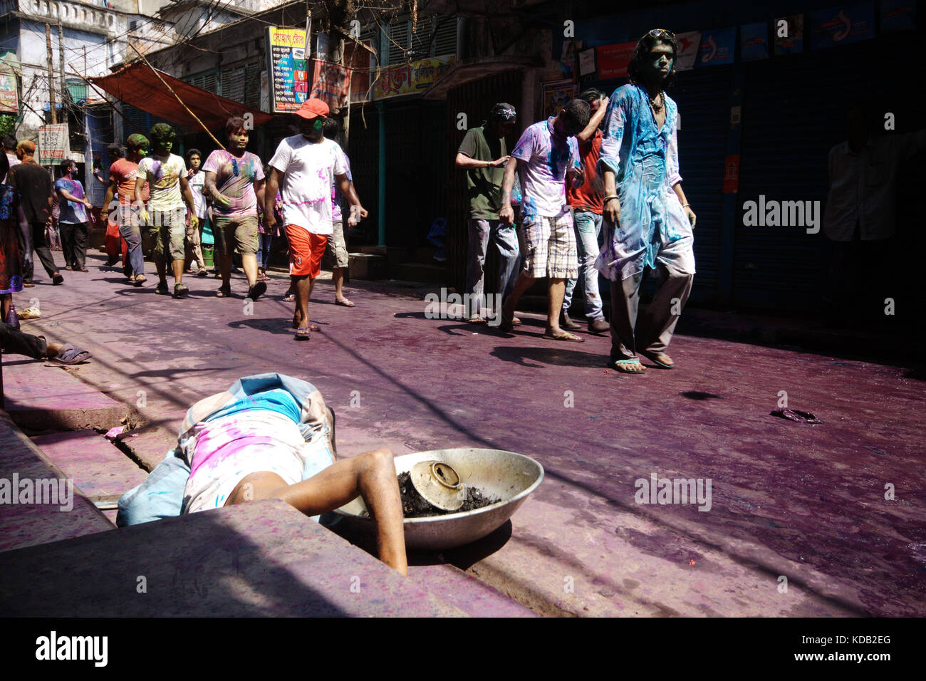 Holi o phagwah è un famoso festival di primavera. holi commemora il massacro del demoness holika dal signore Vishnu è devoto prahlad. Così, il festiva Foto Stock