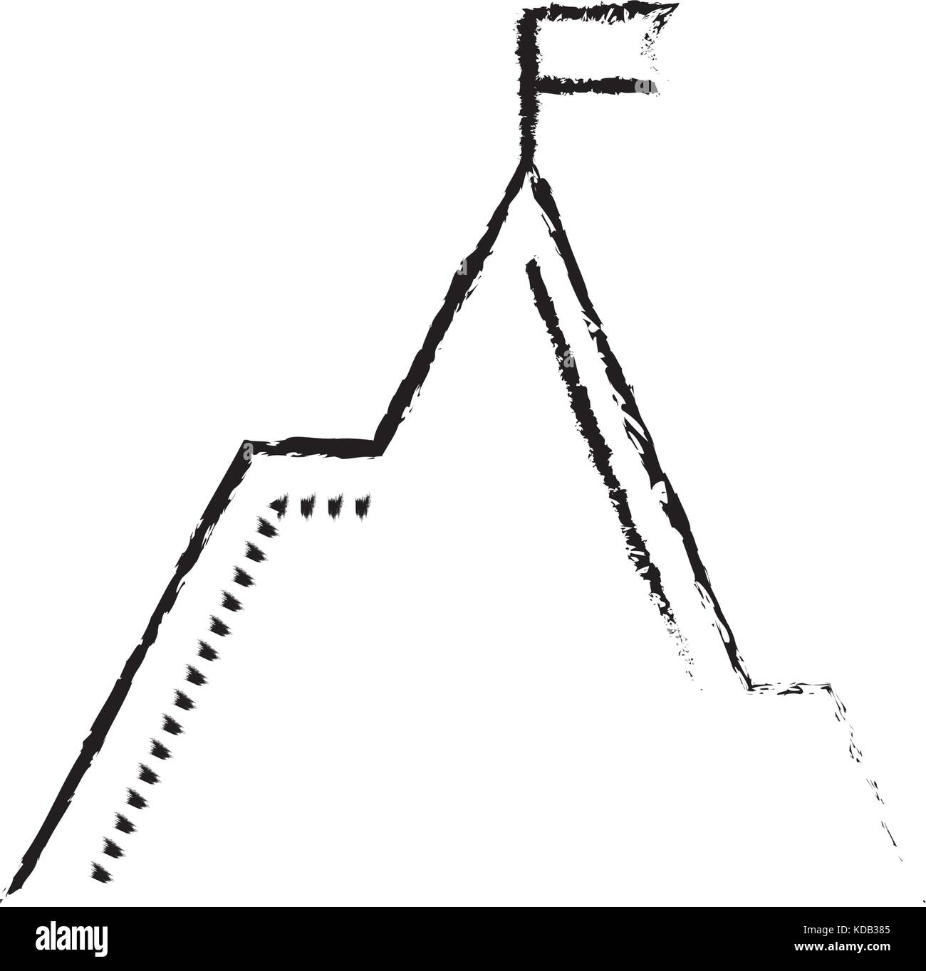 La figura natura ecologia di montagna con bandiera design illustrazione vettoriale Illustrazione Vettoriale