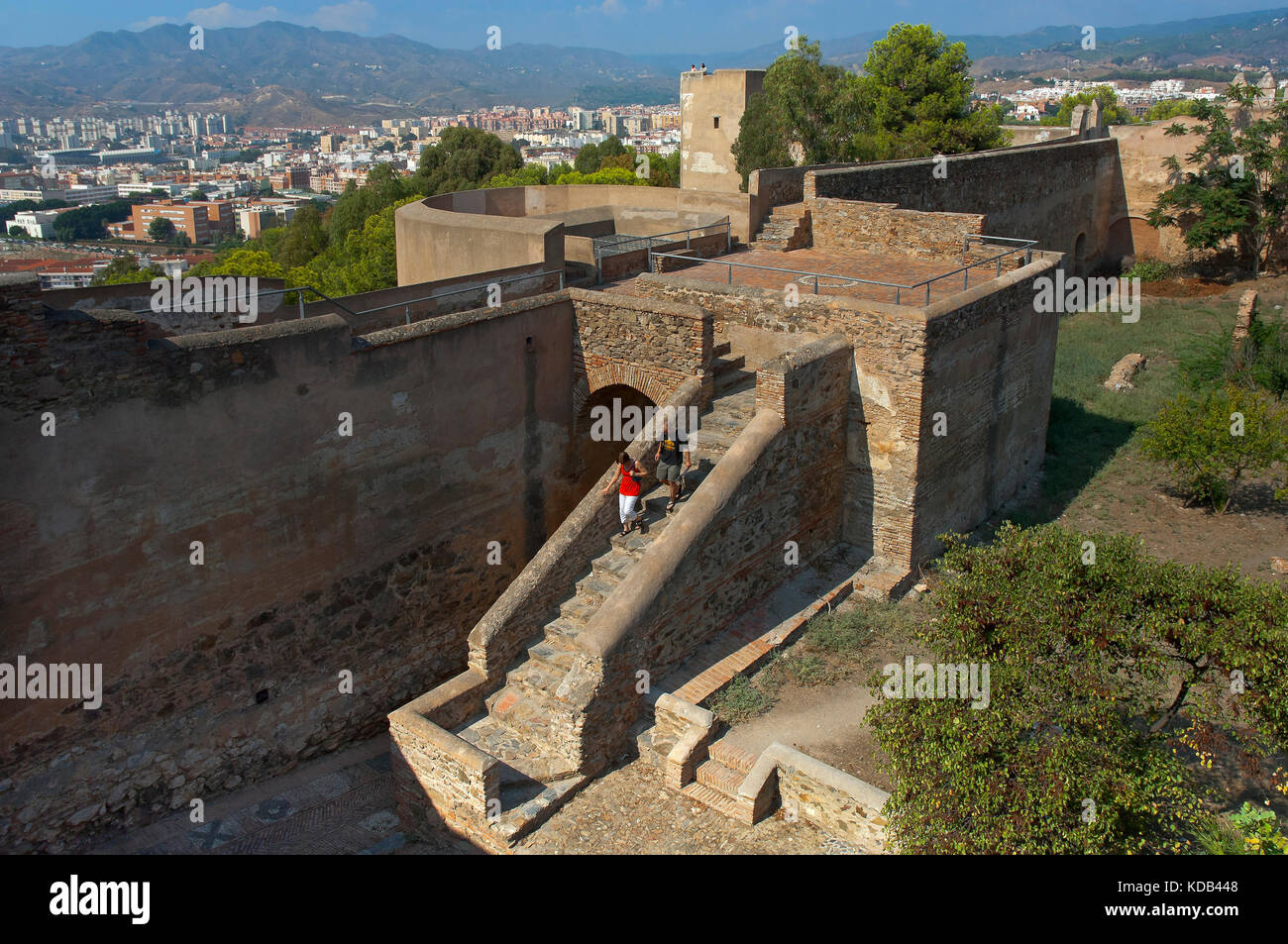 Castello di Gibralfaro -14secolo, Malaga, regione dell'Andalusia, Spagna, Europa Foto Stock