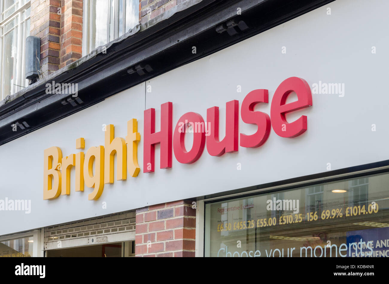 Negozio di fronte di BrightHouse affitto di casa propria apparecchio dettagliante di Worcester, Regno Unito Foto Stock