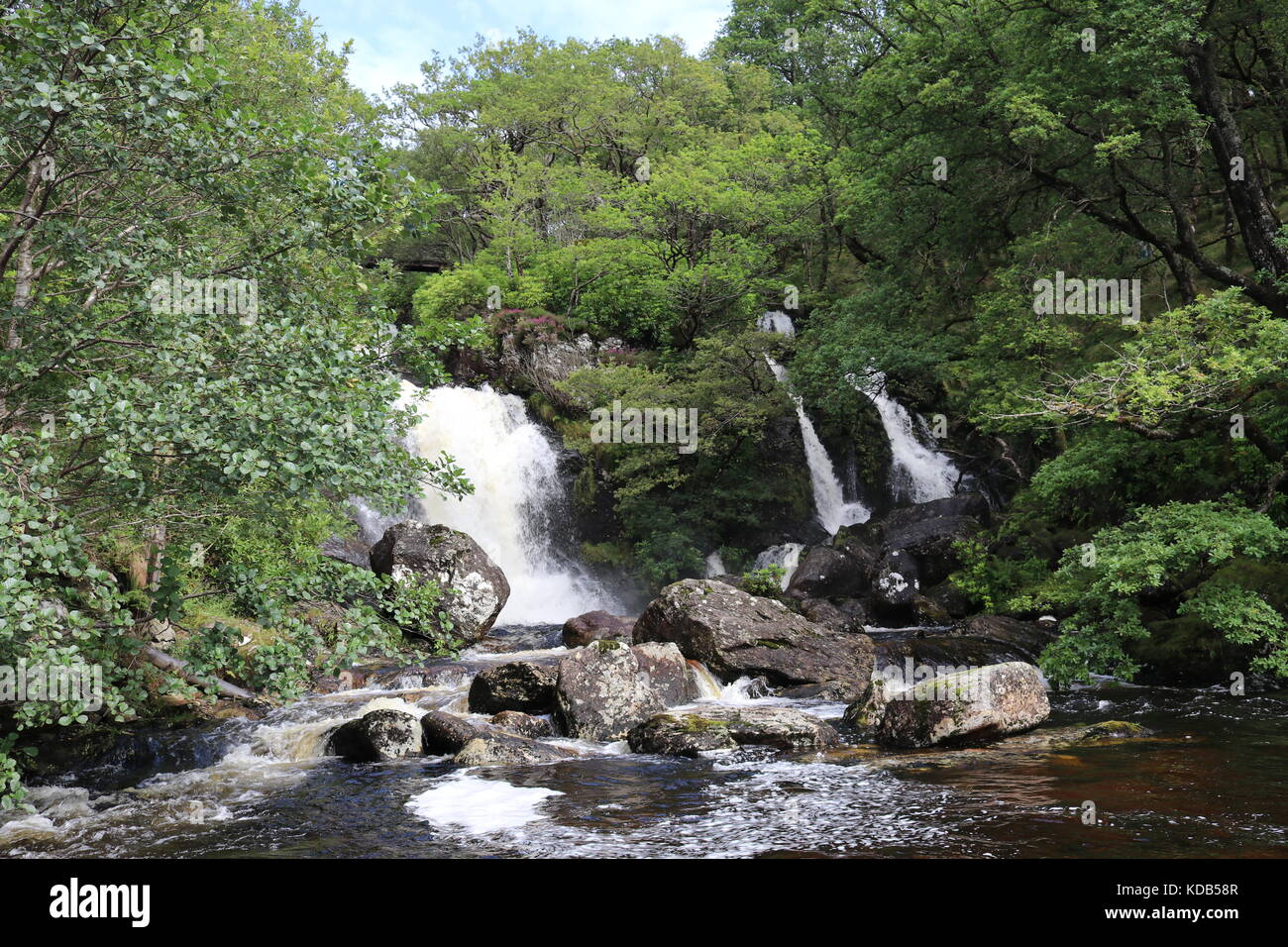Cascata Inversnaid, West Highland Way, Scozia Foto Stock