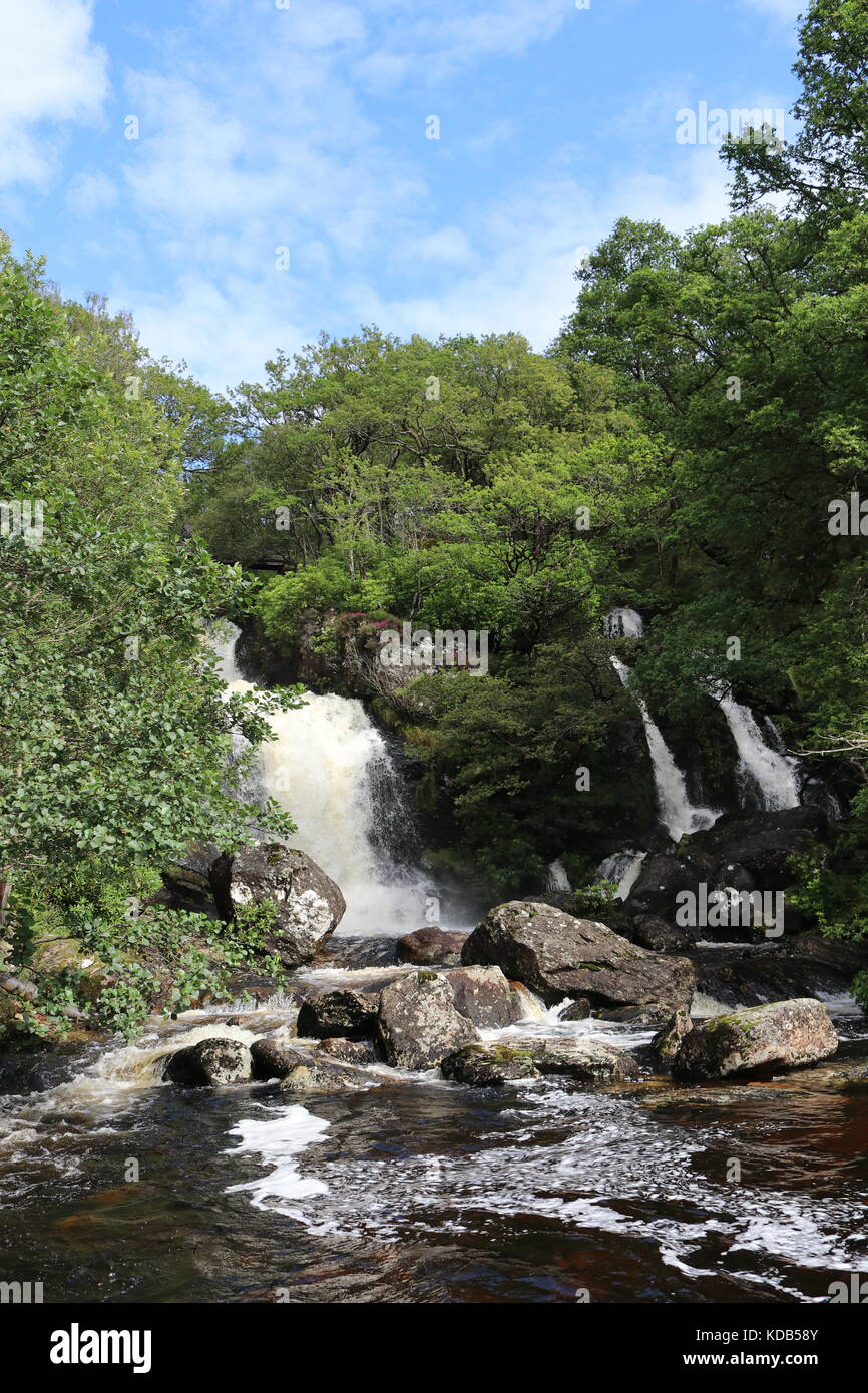 Cascata Inversnaid, West Highland Way, Scozia Foto Stock