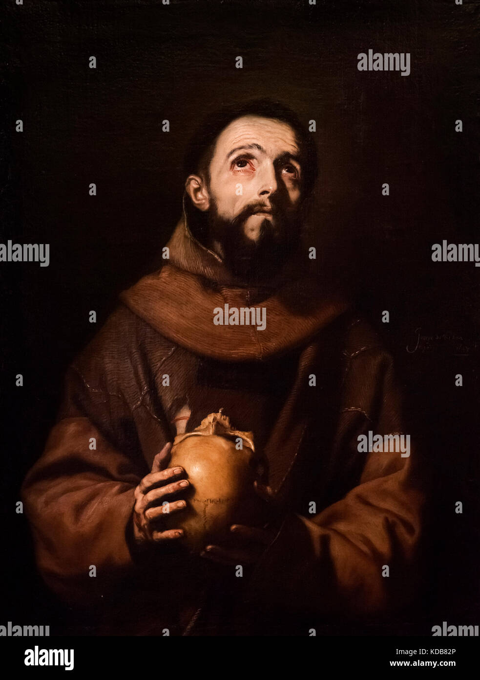 San Francesco di Assisi da Jusepe de Ribera (Jose de Ribera c.1588/91- 1652/6), olio su tela, c.1643. Foto Stock
