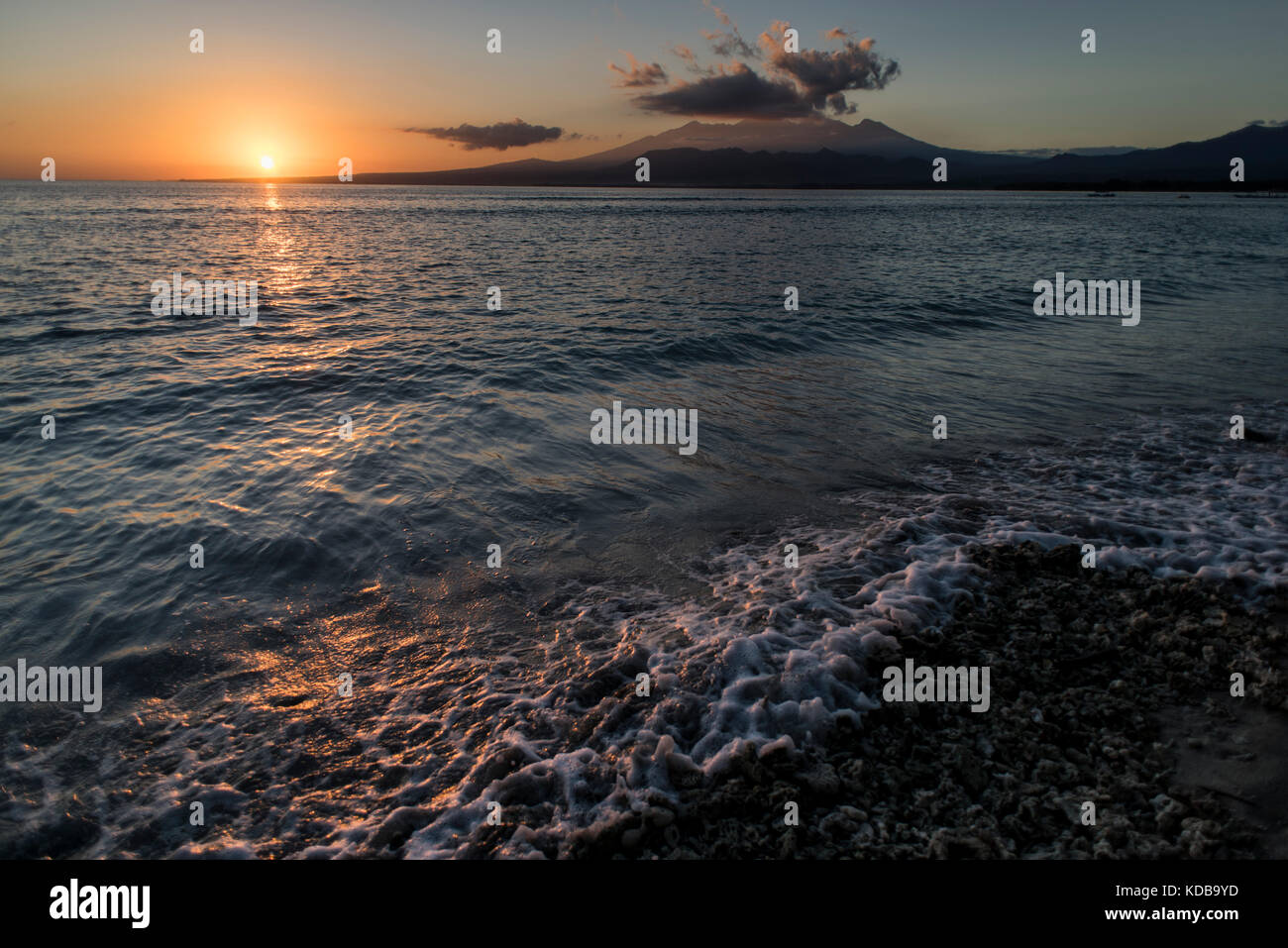 Sunrise in Gili Air, isole Gili, Indonesia. Foto Stock