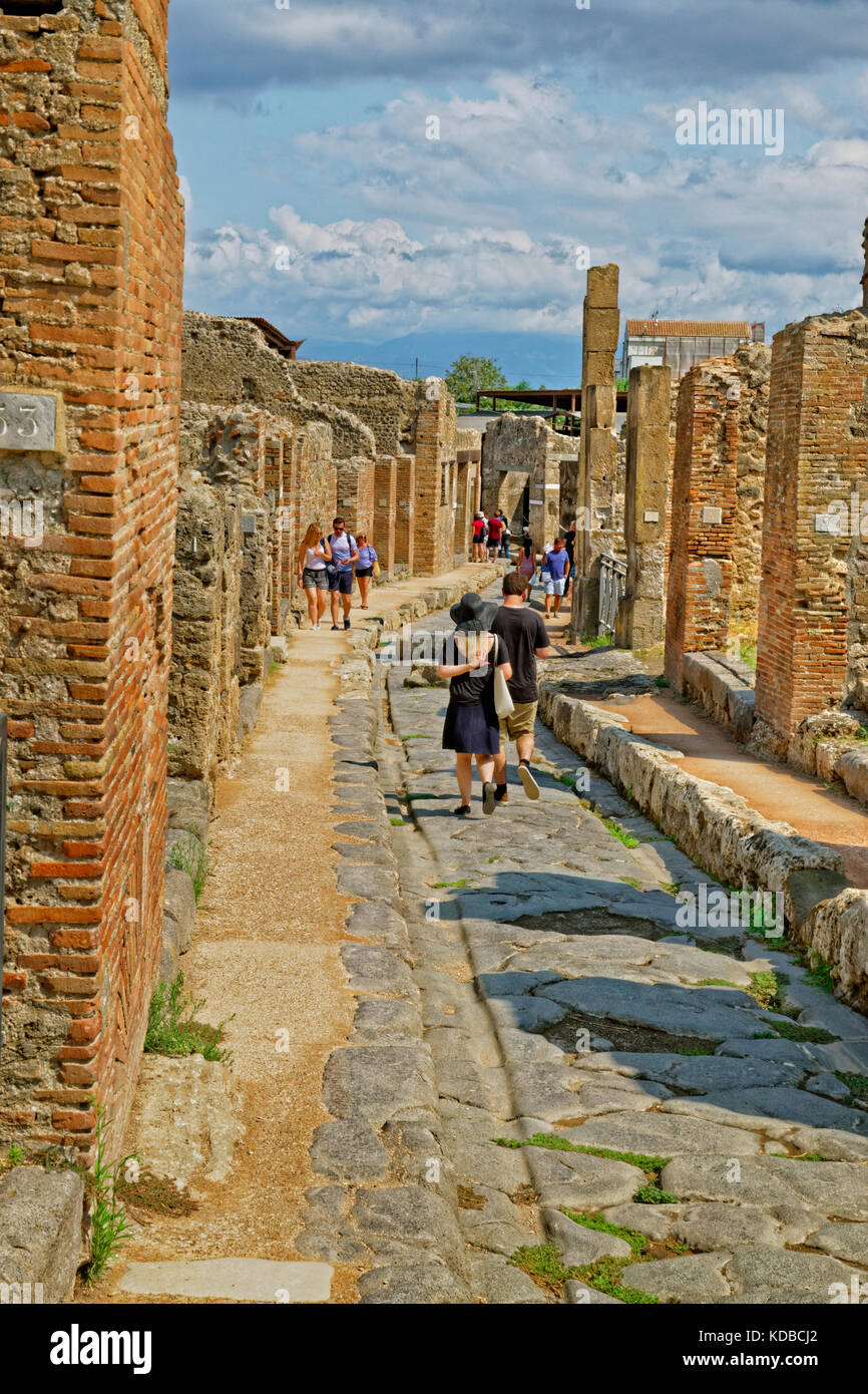 Ha rovinato la città romana di Pompei a Pompei Scavi, vicino napoli, Italia meridionale. Foto Stock