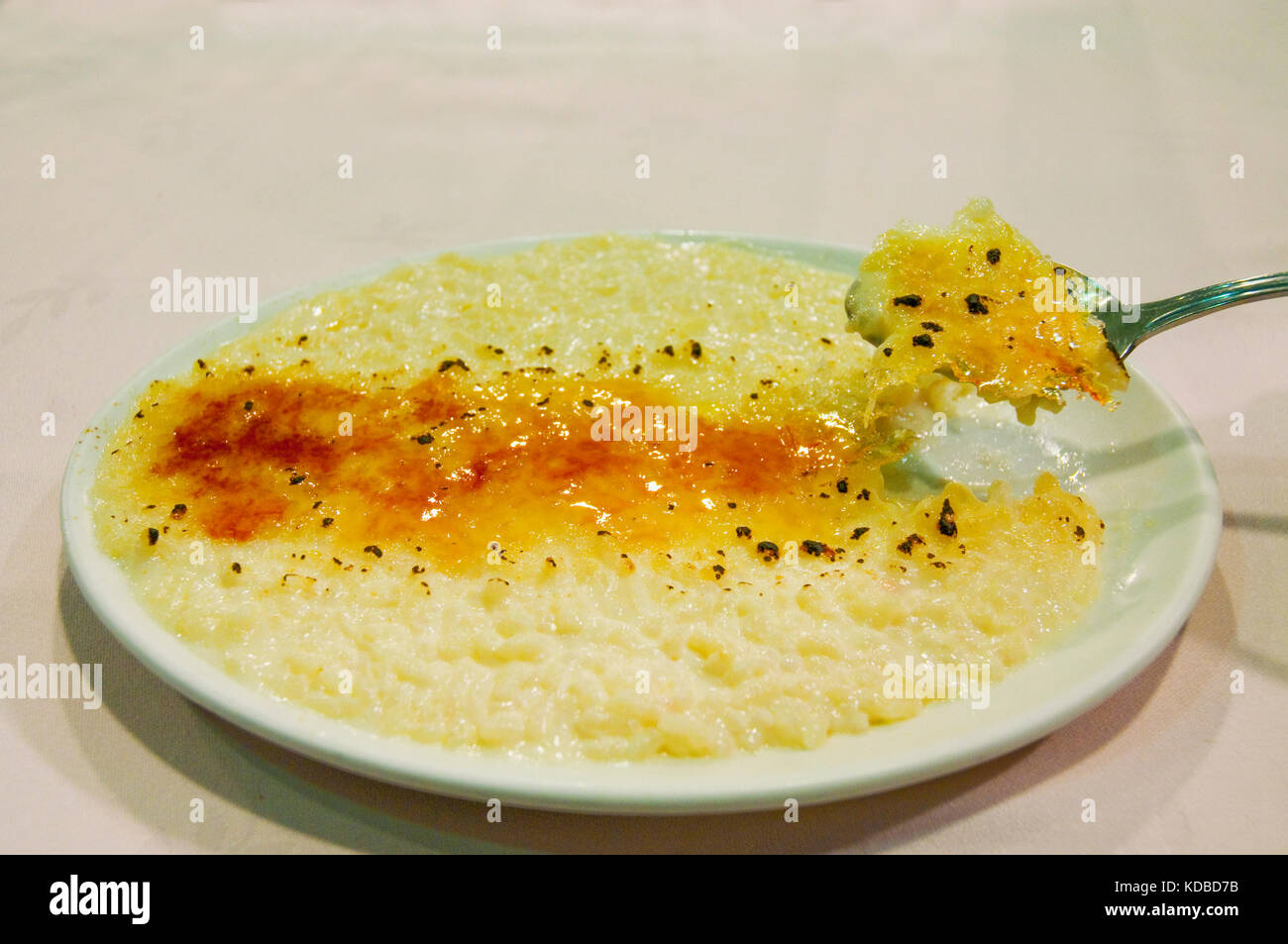 Asturiano dessert : budino di riso. Asturias, Spagna. Foto Stock
