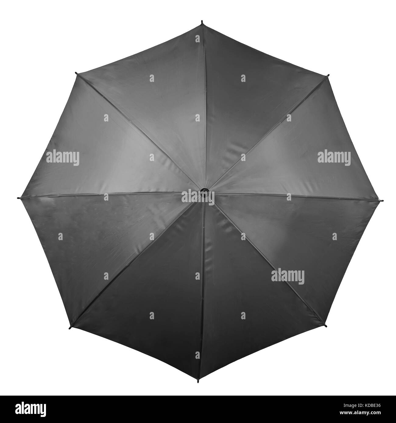 Ombrello nero su bianco Foto Stock