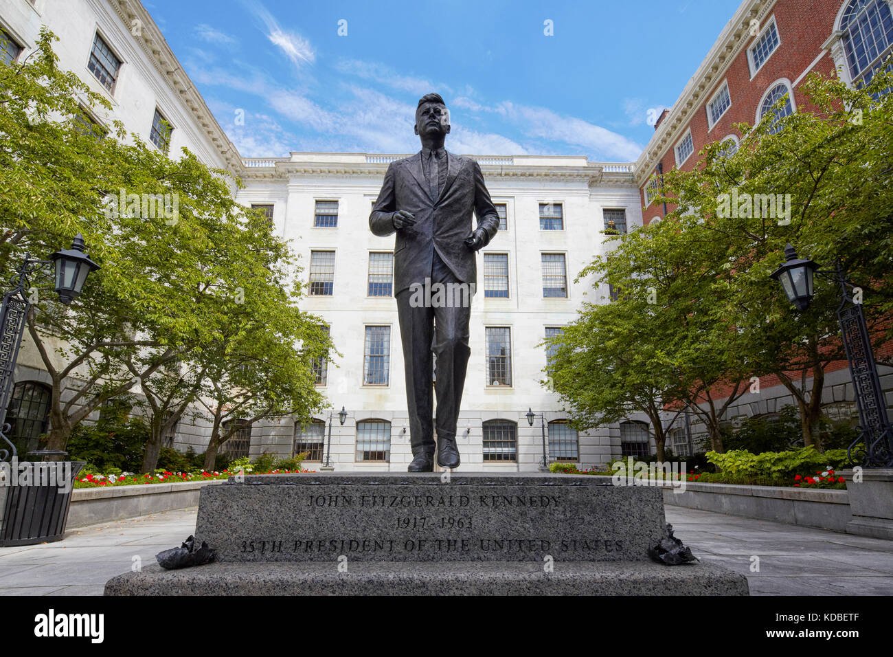 John F. Kennedy statua da Isabel McIlvain, Massachusetts State House, Boston, Massachusetts, STATI UNITI D'AMERICA Foto Stock