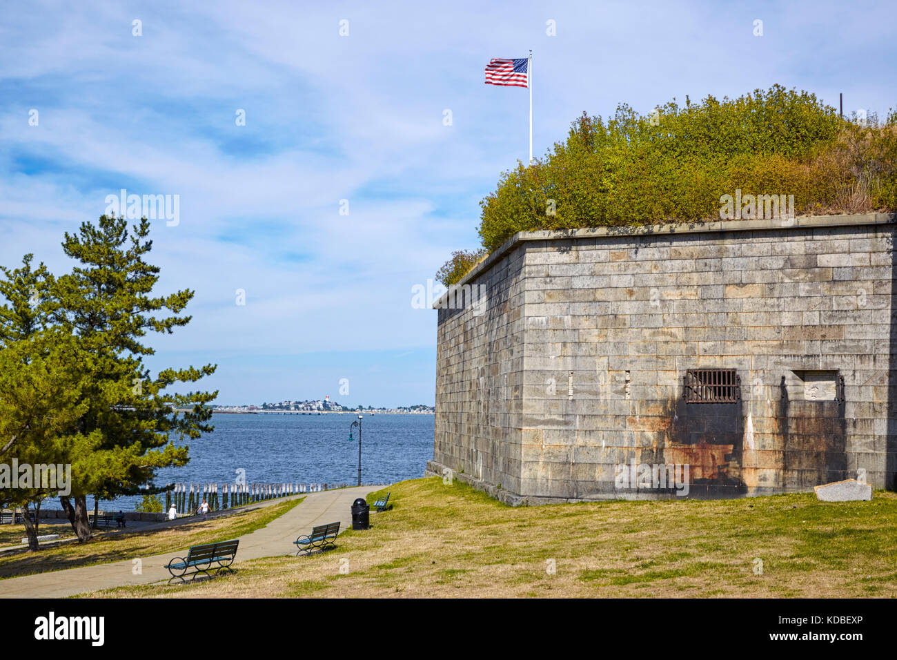 Fort indipendenza, Bastione Dearborn, castello isola, a sud di Boston, Massachusetts, STATI UNITI D'AMERICA Foto Stock