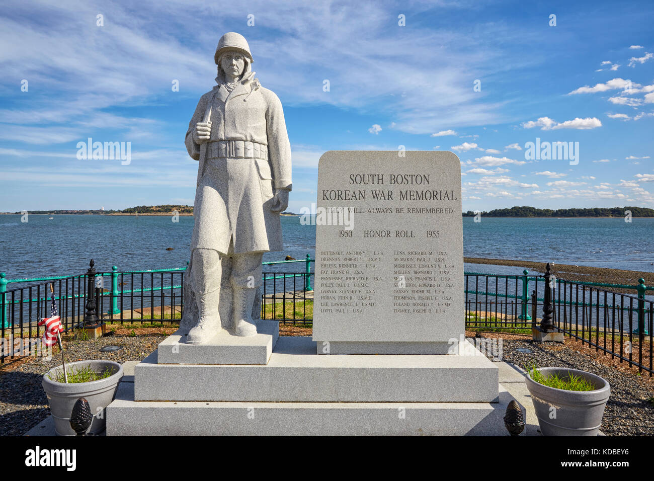 South Boston Korean War Memorial, il castello di isola, a sud di Boston, Massachusetts, STATI UNITI D'AMERICA Foto Stock