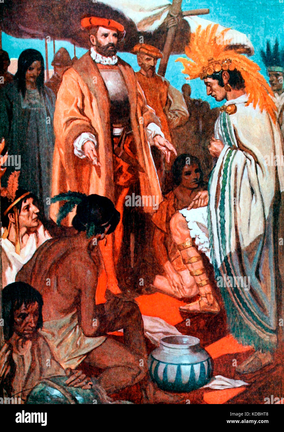 Si tratterà con me, Malintzin, come lista - Montezuma prima di Cortes - Conquista spagnola del Messico Foto Stock