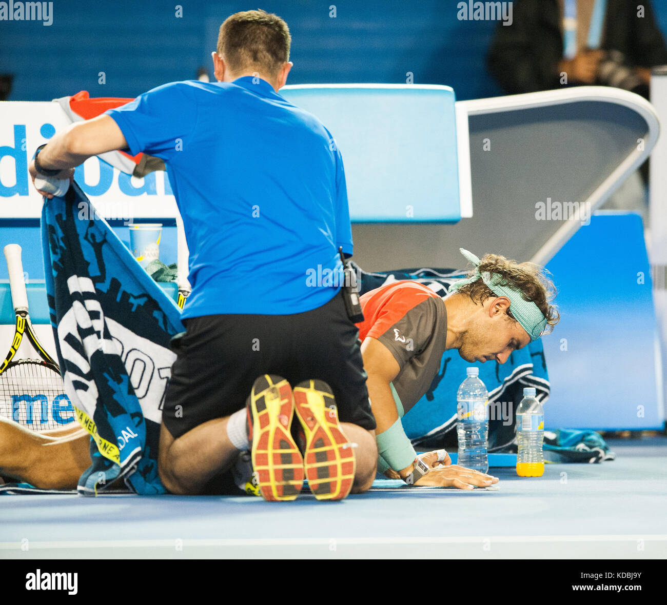 Rafael Nadal in campionato giocare presso l'Australian Open Foto Stock