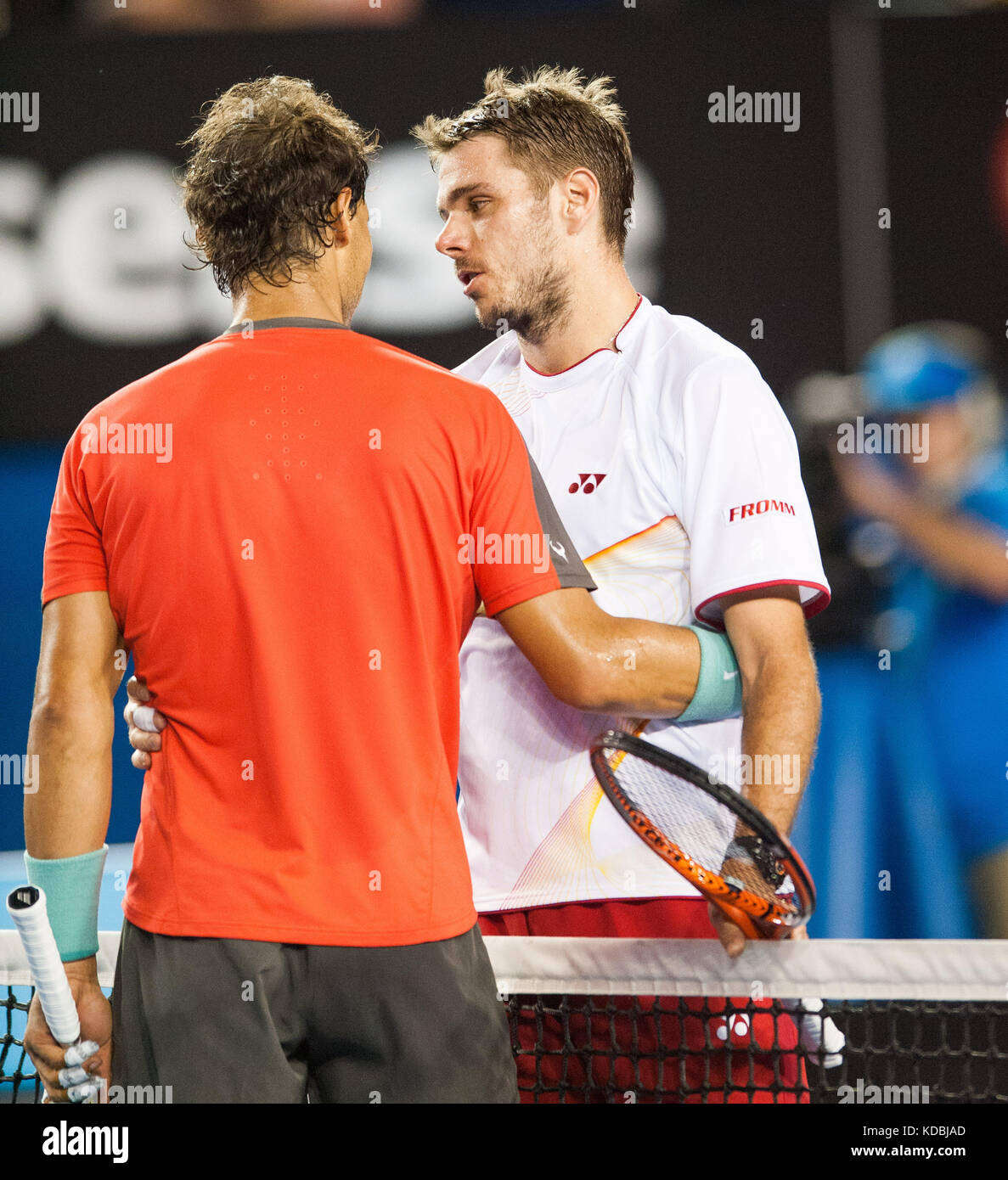 Rafael Nadal in campionato giocare presso l'Australian Open Foto Stock