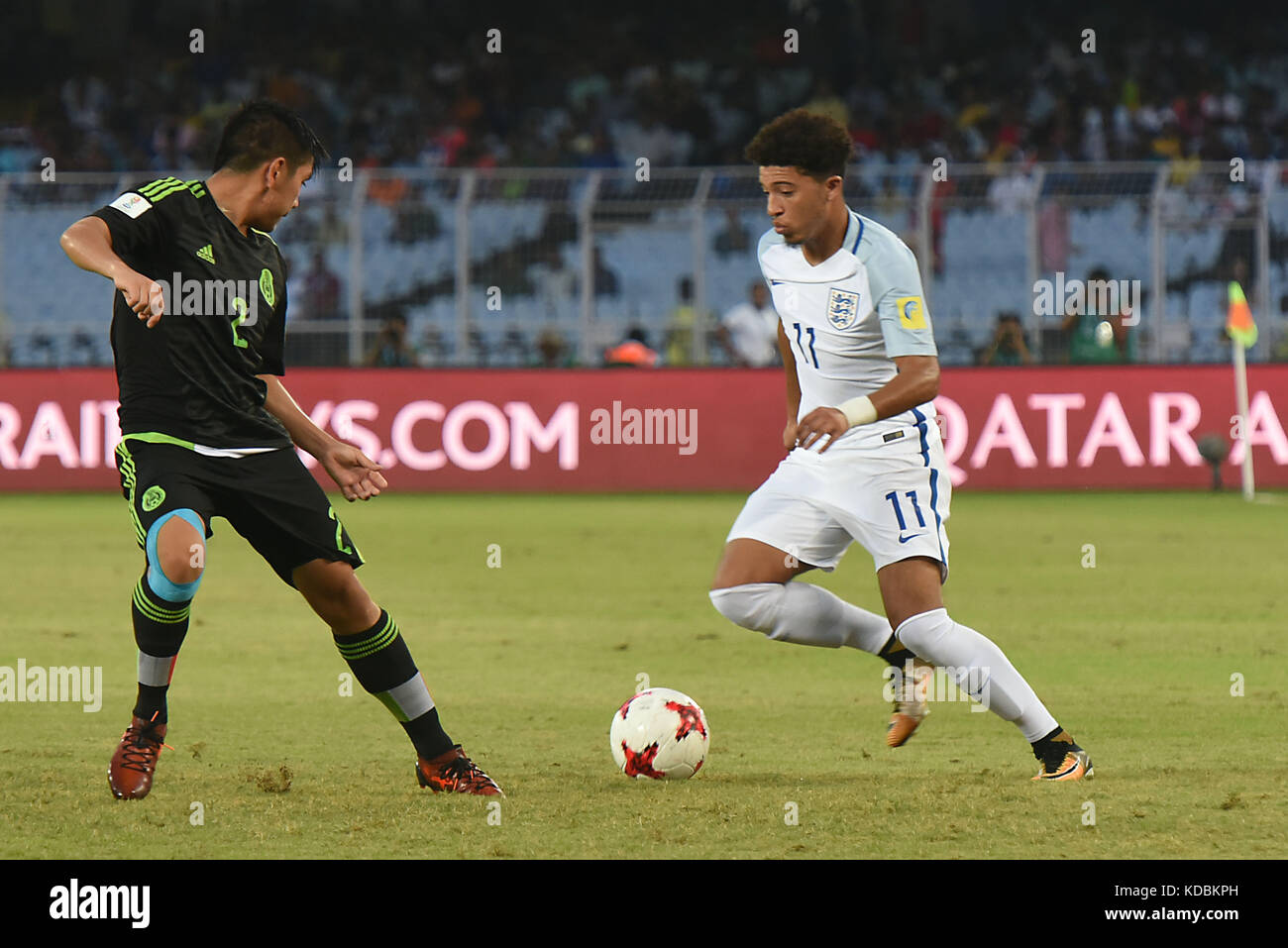 Sancho jadon il controllo della palla durante il FIFA U-17 world cup india 2017 gruppo f match tra Inghilterra e Messico in Kolkata,l'india. Foto Stock
