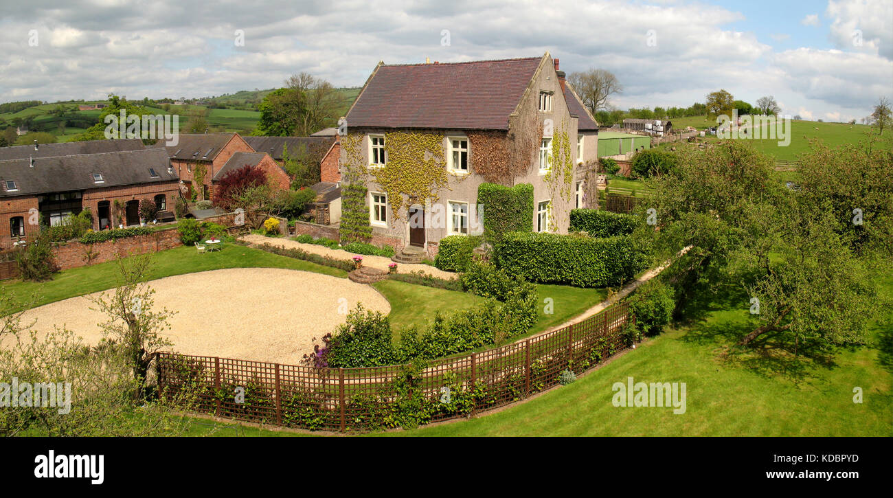 Vista in elevazione del sturston hall, Ashbourne Foto Stock