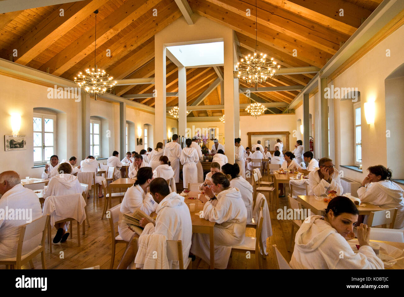 Sala da pranzo, Pré-Saint-Didier Spa, Valle d'Aosta, Italia Foto Stock
