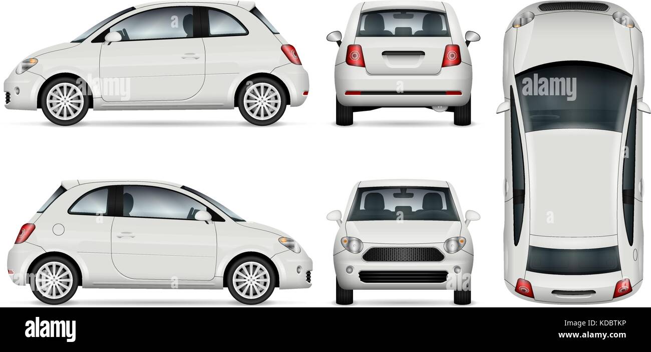 Mini auto template vettoriale per auto branding e pubblicità. isolato  minicar impostato su sfondo bianco. tutti gli strati e gruppi ben  organizzati Immagine e Vettoriale - Alamy