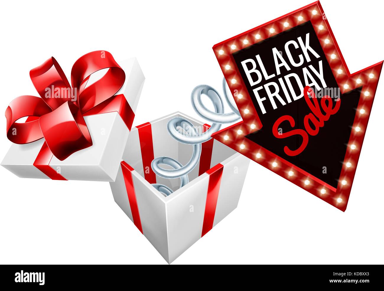 Cartello di vendita Primavera Black Friday Box Illustrazione Vettoriale