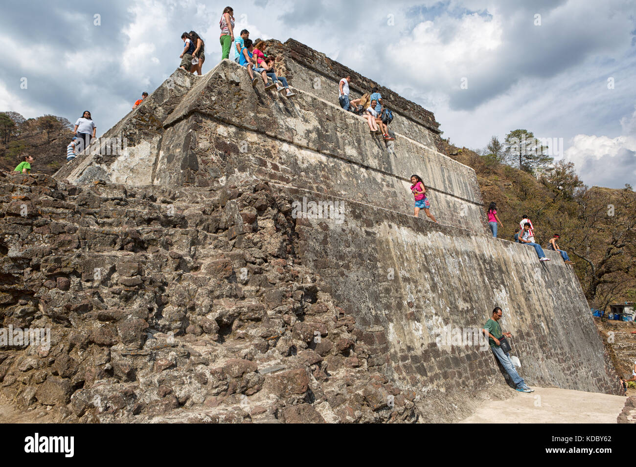 Marzo 30, 2014 tepoztlan, Messico: el tepozteco è un sito archeologico nello Stato di Morelos. Esso è costituito da un piccolo tempio tepoztecatl, az Foto Stock