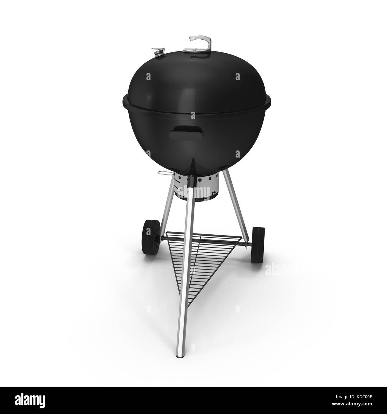 Bollitore grill barbecue con coperchio isolato su bianco. Foto Stock