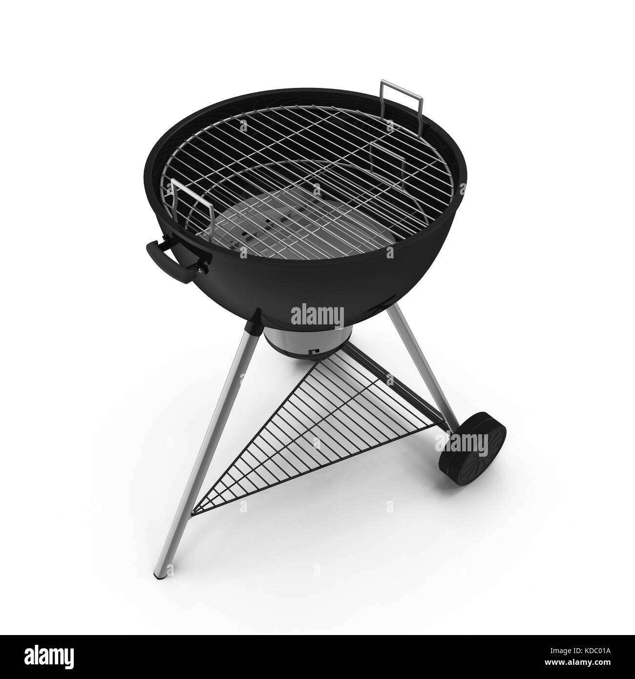 Bollitore grill barbecue con coperchio isolato su bianco. Foto Stock