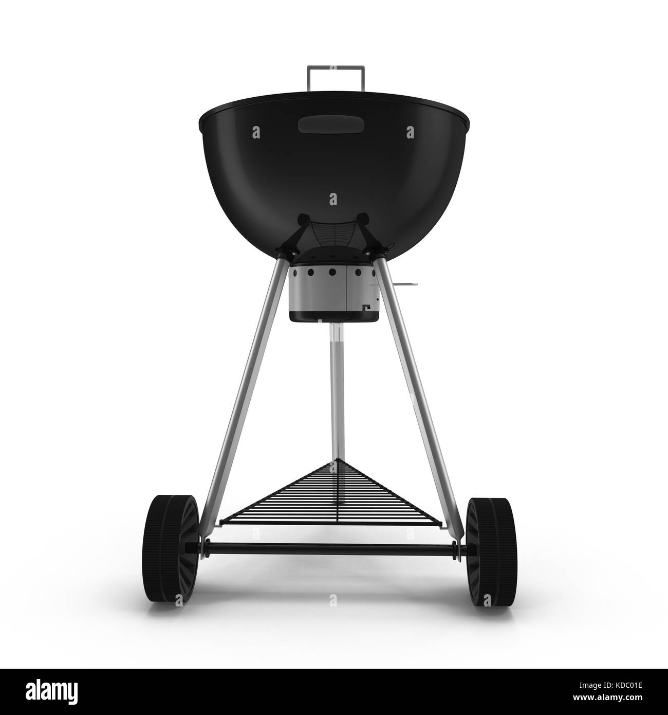 Bollitore grill barbecue con coperchio isolato su bianco. Foto Stock