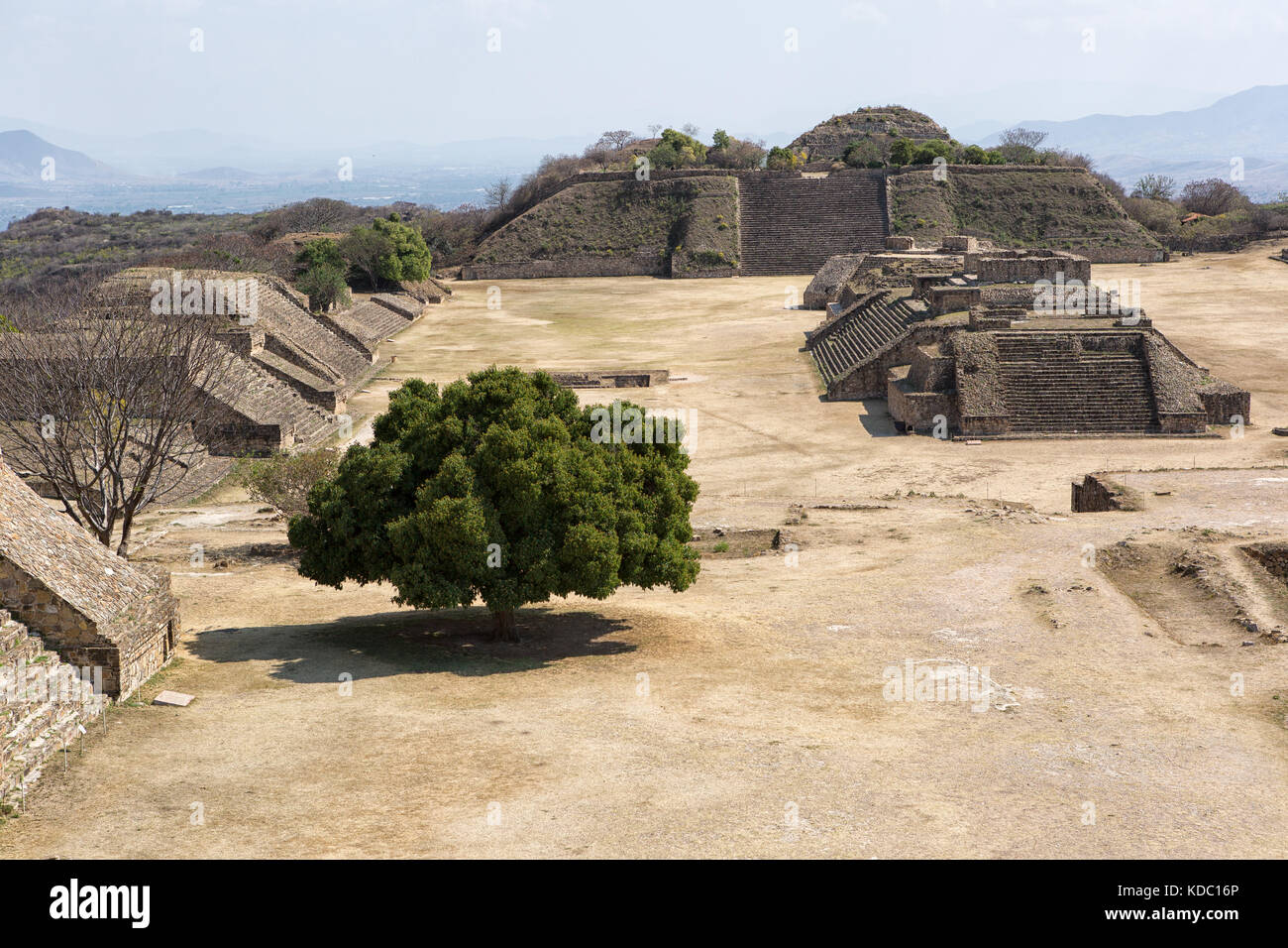 Monte Alban è un grande pre-colombiano zapoteco sito archeologico in area xoxocotlan di Oaxaca messico Foto Stock