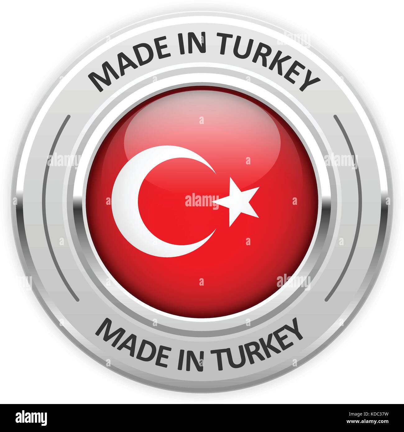 Medaglia d argento realizzati in Turchia con bandiera Illustrazione Vettoriale