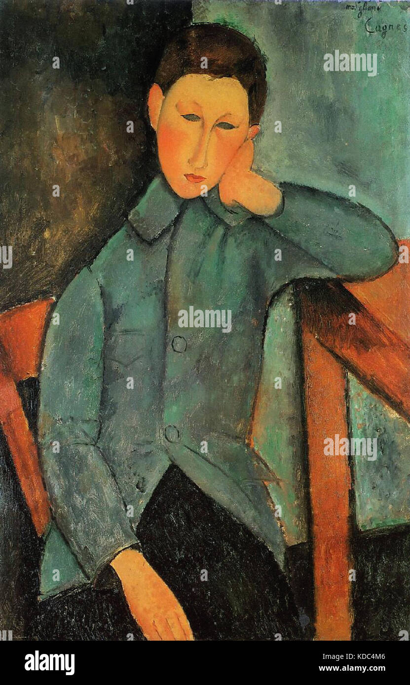 Garçon à la veste bleue Modigliani Amedeo 1919 Foto Stock