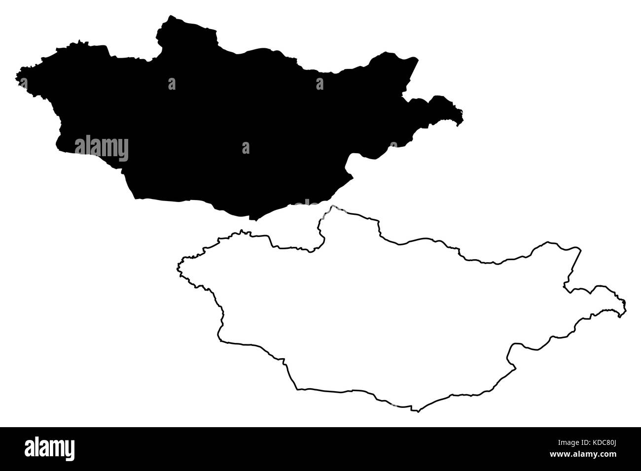 Mongolia mappa illustrazione vettoriale, scribble schizzo in Mongolia Illustrazione Vettoriale