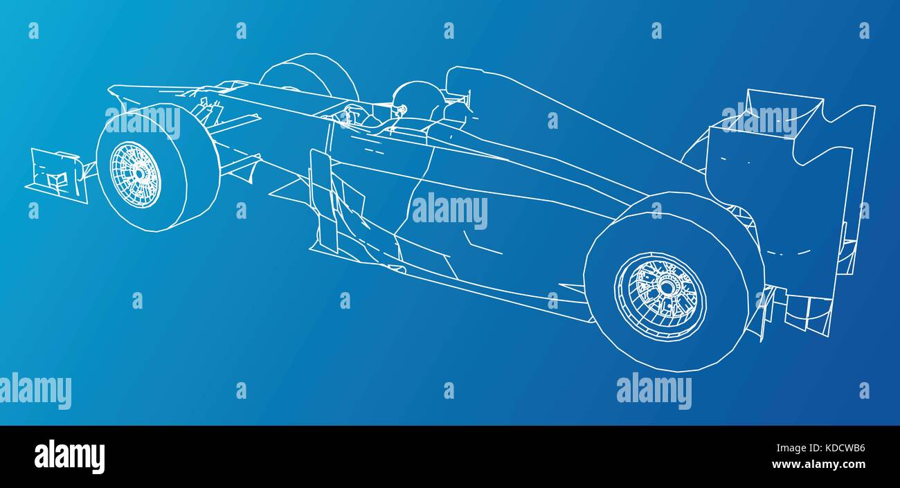 Velocità modello auto. filo-telaio. eps10 formato. vettore di rendering 3D Illustrazione Vettoriale