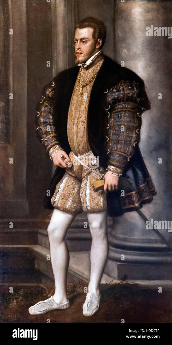 Il re Filippo II di Spagna (1527-1598) di Tiziano, c.1554 Foto Stock