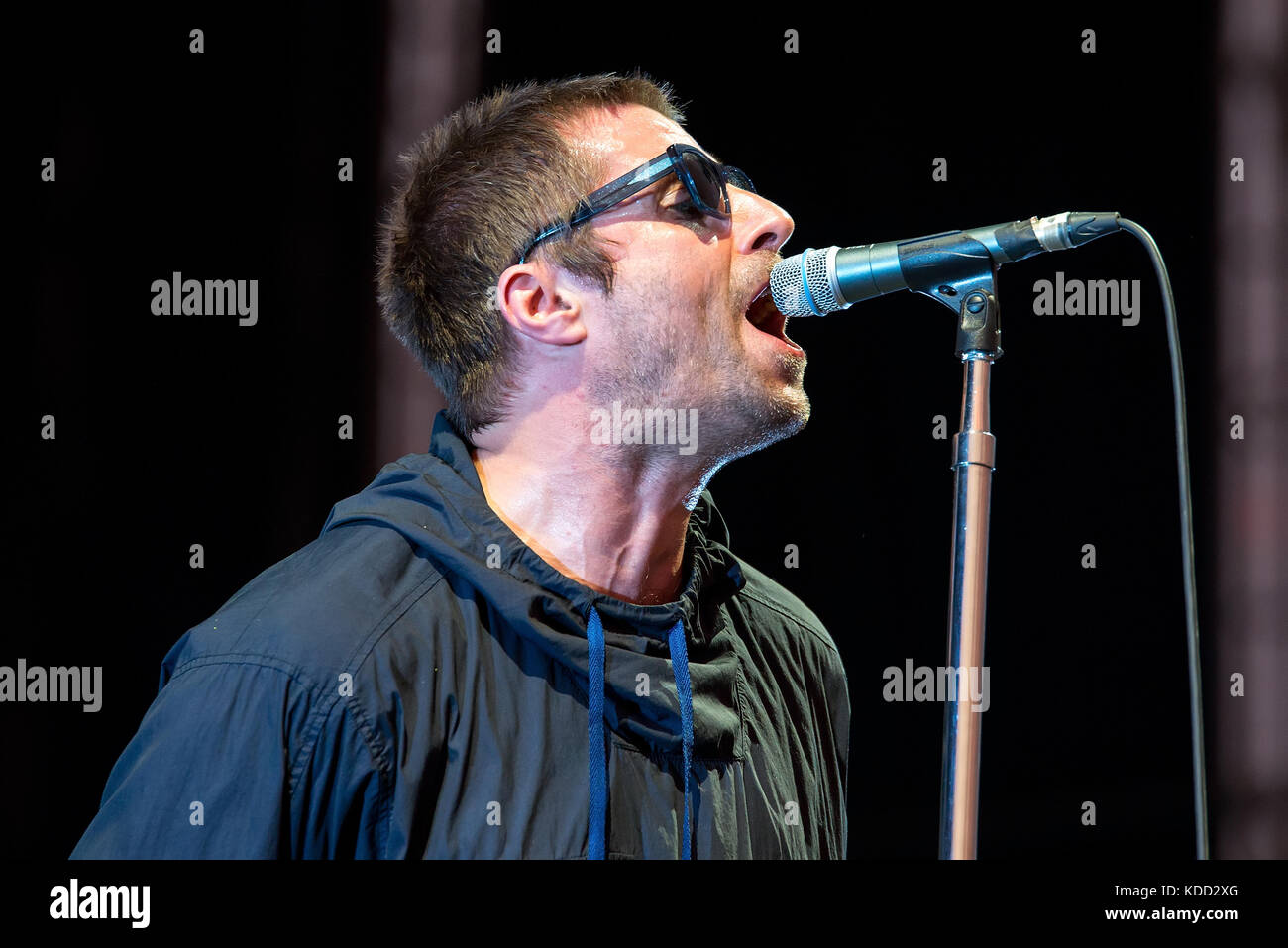 Benicassim, Spagna - Lug 15: Liam Gallagher (musicista) esegue in concerto a fib festival il 15 luglio 2017 a Benicassim, Spagna. Foto Stock