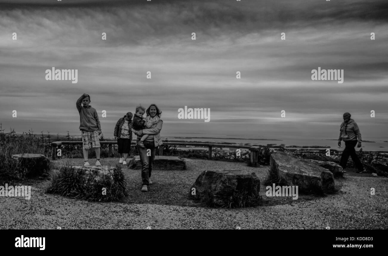 Famiglia in vacanza in Norvegia Foto Stock