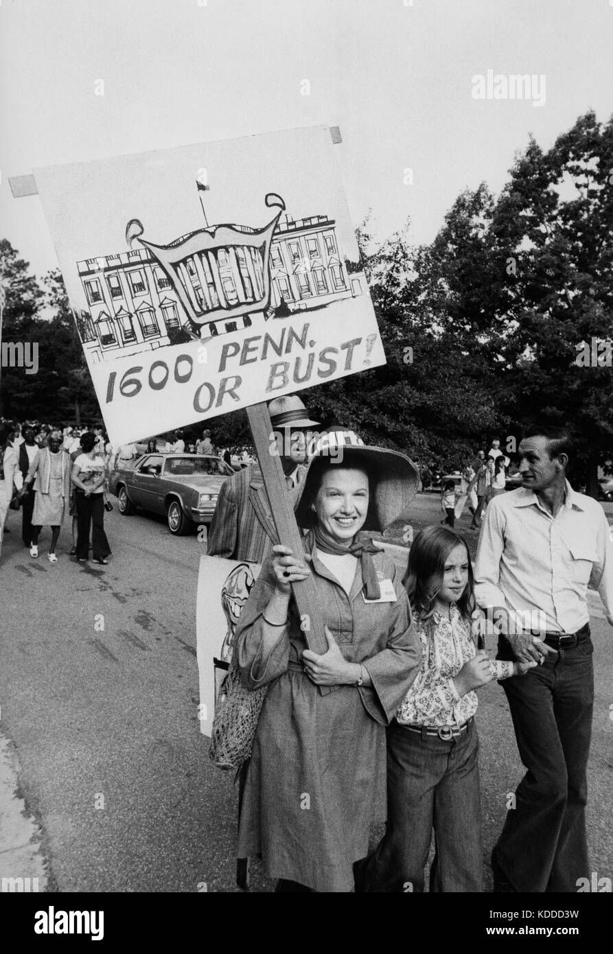 1976 candidato presidenziale democratico, Jimmy Carter è "Secret Weapon" era il "Brigata di arachidi'. Essi erano un gruppo dedicato di campagne volontari Foto Stock