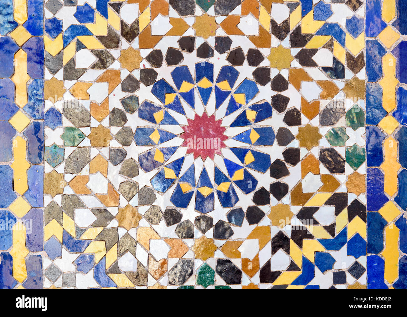 Tradizionale mosaico islamico di Marrakech, Marocco Foto Stock