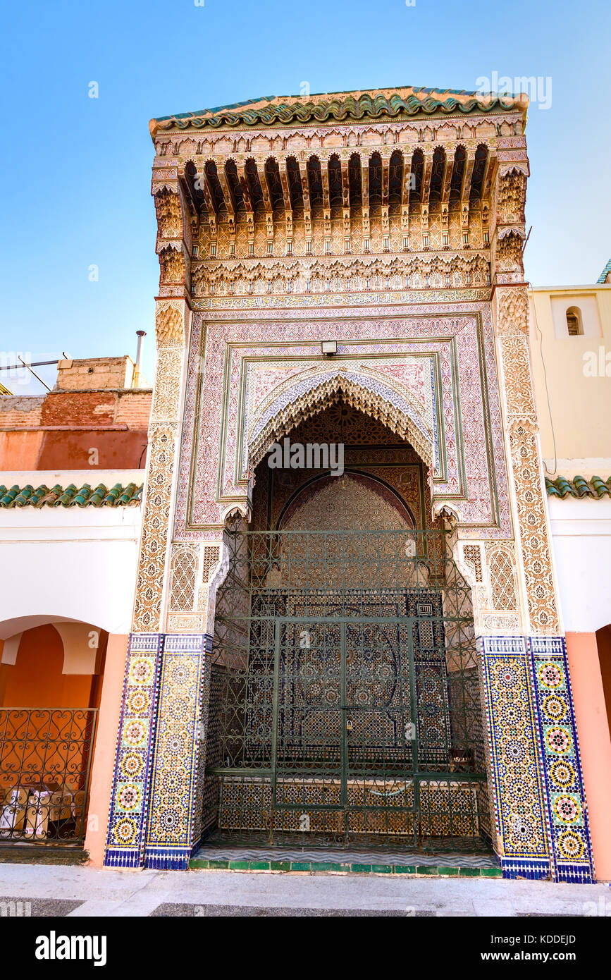 Zawiya Sidi Bel Abbes moschea di Marrakech, Marocco Foto Stock