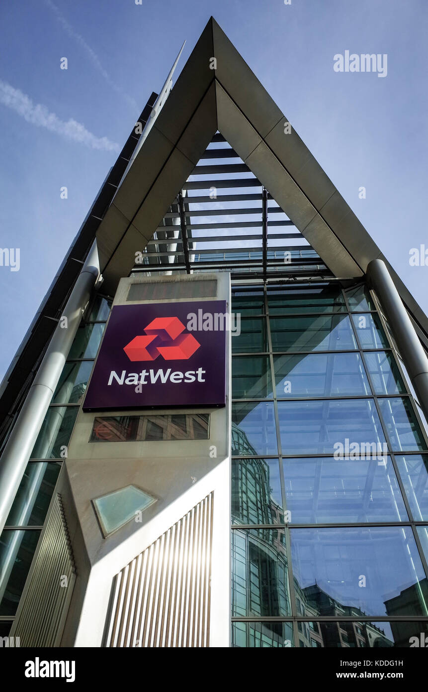 Natwest Londra - Natwest uffici presso 250 Bishopsgate vicino a Spitalfields nella città di Londra. L'edificio era precedentemente branded RBS. Foto Stock