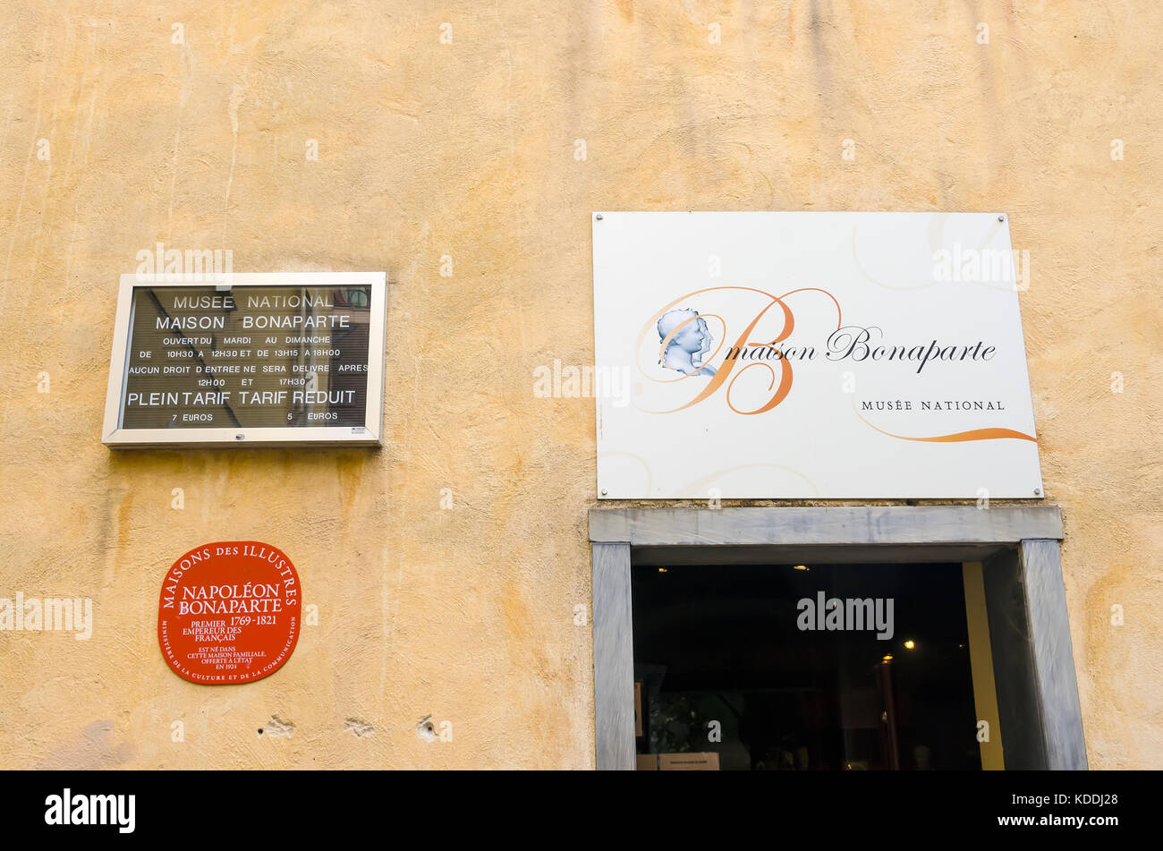 Maison Bonaparte Museo Nazionale home dove Napoleone Bonaparte nato, Ajaccio, Corsica, Francia. Foto Stock