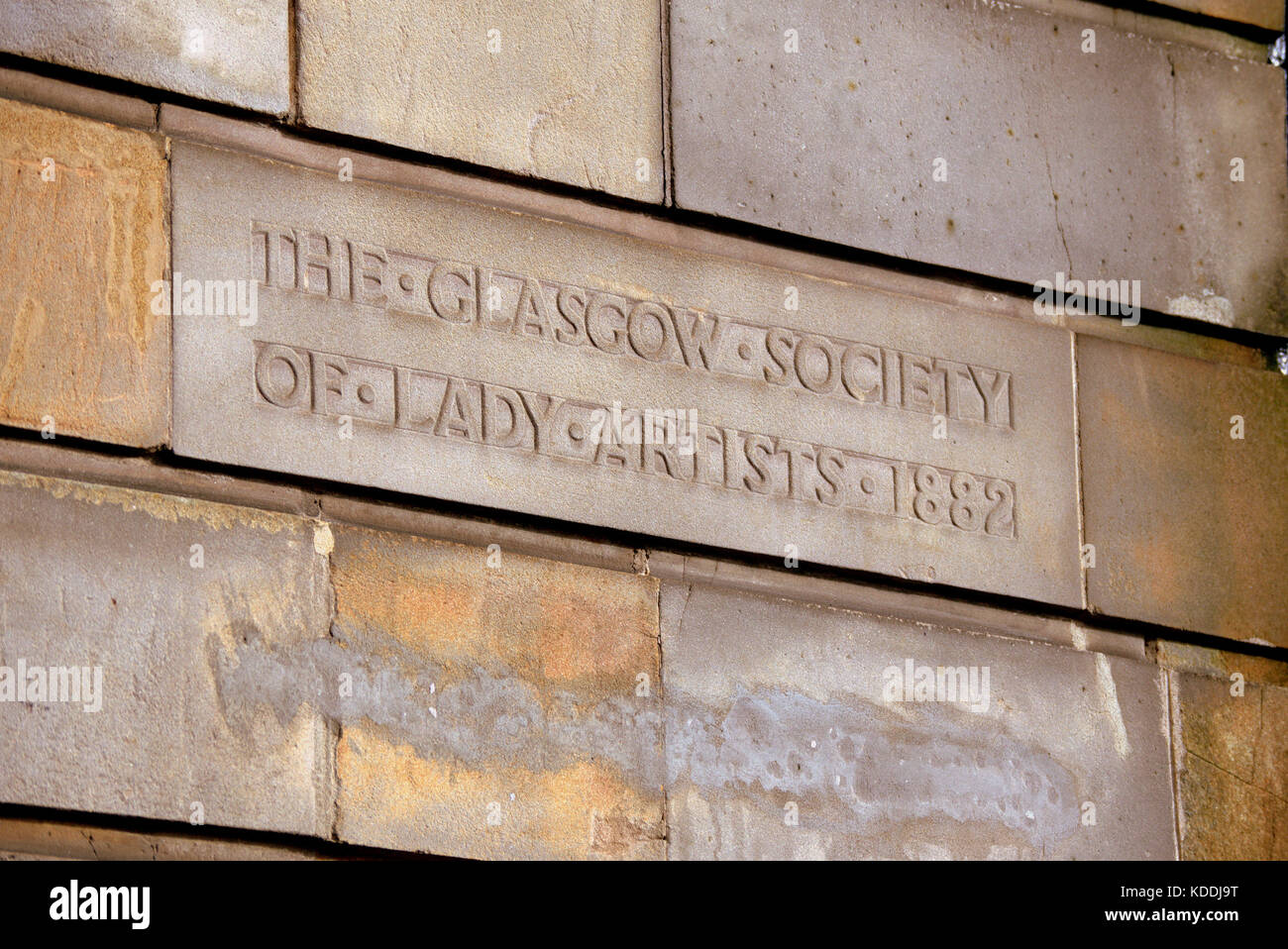 La società di Glasgow di lady artisti 1882 segno sulla costruzione di 5 Blythswood Square glasgow Foto Stock