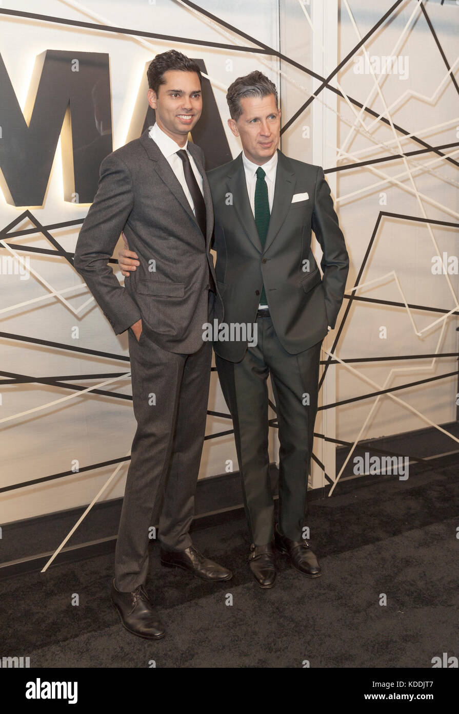 New York, NY - 10 novembre 2014: Rajendra Roy, Stefano Tonchi, partecipa al Museum of Modern Art Film Benefit omaggio ad Alfonso Cuaron al Museum of Modern Art Foto Stock