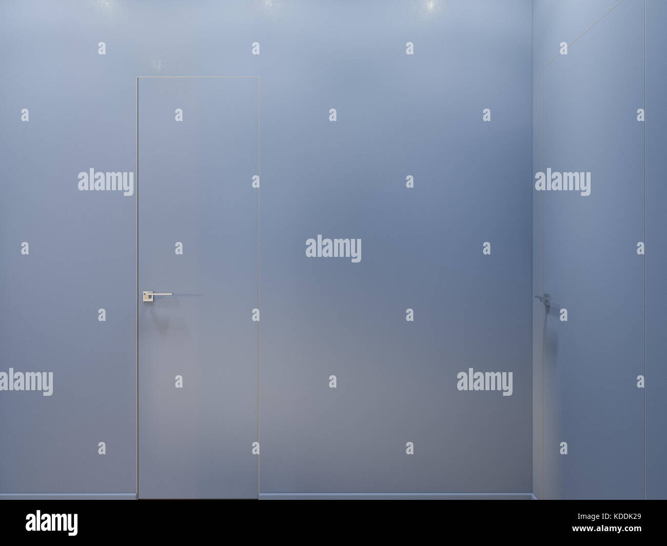 Illustrazione 3d del design degli interni di un appartamento in stile scandinavo. Visualizzazione architettonica del corridoio interno in colori caldi. Foto Stock