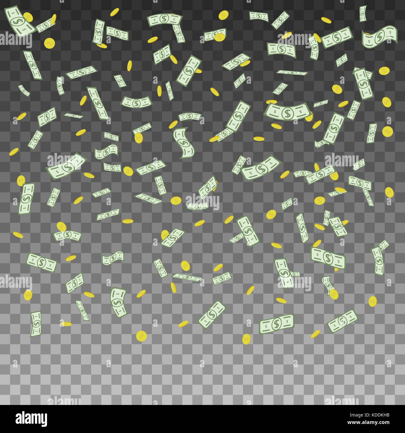 Vettore di denaro della carta gold round la caduta delle monete Illustrazione Vettoriale