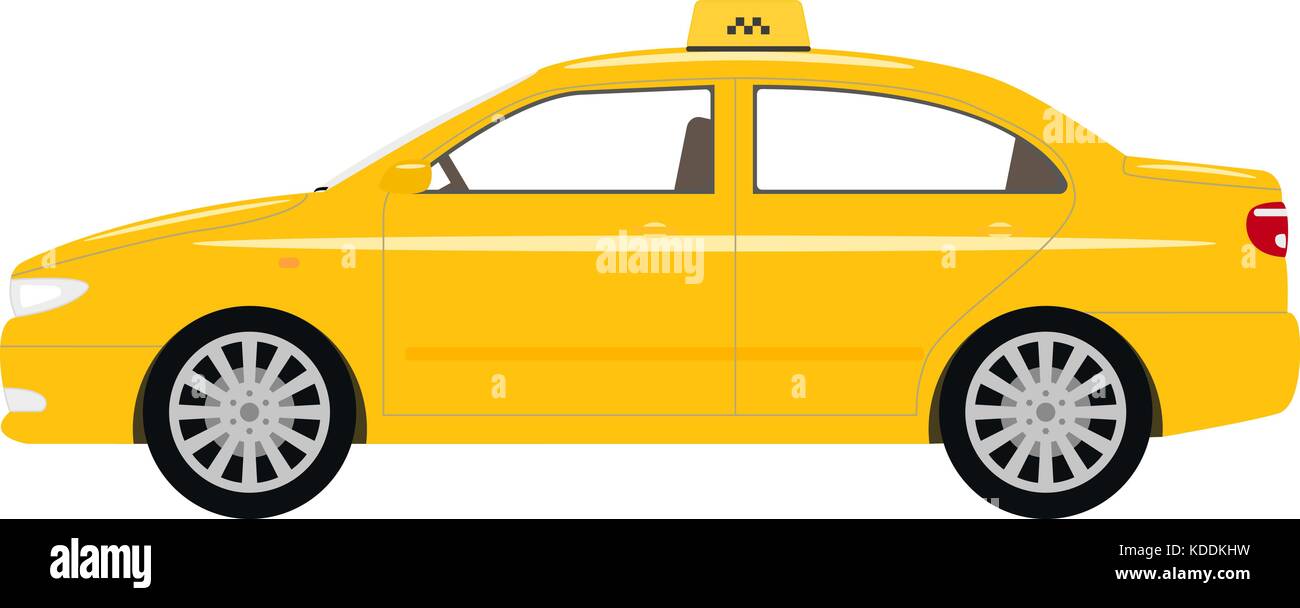 Illustrazione Vettoriale cartoon auto taxi giallo Illustrazione Vettoriale